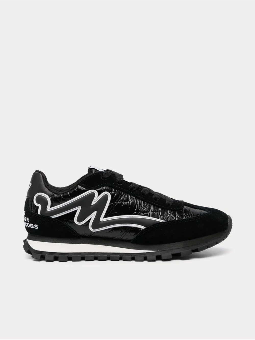 Marc Jacobs Black and White The Jogger Sneaker with Signature Wave